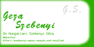 geza szebenyi business card